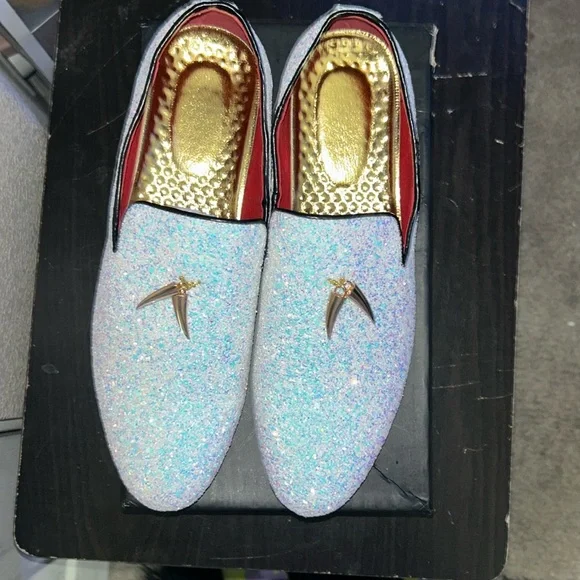 Haza Pairs Mens Smoking Glitter Slipper, Luxury Penny Slip-On Amazon.com | Mens Smoking Glitter Slipper, Luxury Penny Slip  main image 2
